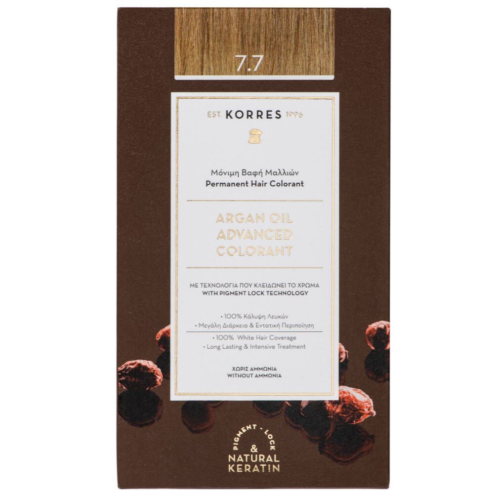 Korres Argan Oil Advanced Colorant 7.7 Mocha - Haarverf - 1 set
