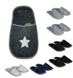 Relaxdays Pantoufles en feutre - 6 paires - taille 36-45 - antidérapant - étoile