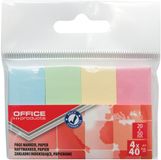 Office Products Indexplakstrips, papier, 20 x 50 mm, 4 x 40 vel, in verschillende kleuren, pastel