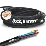 Lapp 10 meter H07RN-F 3x2,5 mm² flexibele rubberen kabel met aardgeleider