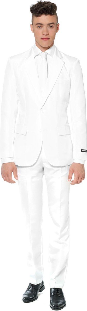 OppoSuits - Wit Mr. Solid Suitmeister kostuum voor mannen - S (EU 46)