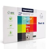 magnetoplan communicatiekaarten set 2, 20 x 10 cm, set van 3 blanco indexkaarten met de kleuren Sea Dusk, Neon en Grey, 120 g/m², 750 stuks gemaakt van FSC-papier.