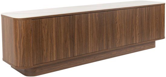 Housecraft Living Almira Dressoir Hoog 180 cm Hout/ Marmerlook Walnootkleur - Bruin