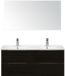 BES LED Seville Badmeubelset 120 cm - 4 Laden Black Oak Edge - Wastafel Enjoy Dubbel met Spiegel