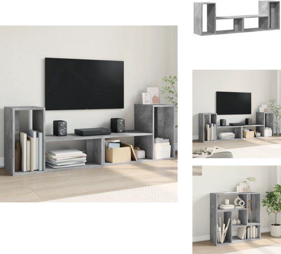 vidaXL Tv-meubelen 2 st 75x30x50 cm bewerkt hout betongrijs