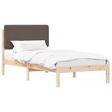 vidaXL - Bedframe - met - Gevoerde - Hoofdbord - Taupe - 75 - x - 190 - cm