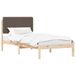 vidaXL - Bedframe - met - Gevoerde - Hoofdbord - Taupe - 75 - x - 190 - cm