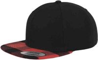 Flexfit Checked Flanell Peak Snapback Pet - Zwart/Rood