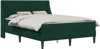 vidaXL Bedframe met matras, donkergroen, 140 x 190 cm, fluweel