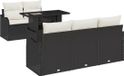 vidaXL Banc de jardin Noir Polyrotin 6 pièces