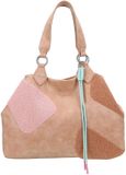 Fritzi aus Preußen shopper schoudertas Izzy Medium Limited Happy Flocked Soft Vintage Taupe