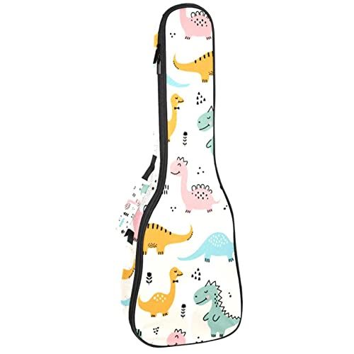 Mersov Concert Ukelele Rugzak, Heavy Duty Ukelele Case Bag met Opslag, Sopraan Concert Tenor Ukelele 10MM Gewatteerde BagBlack SheepsDinosaurus