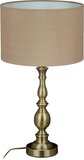 Relaxdays Tafellamp Slaapkamer - Nachtlampje Volwassenen - E27 Fitting - Vintage Lamp - Beige/Goud
