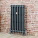 Mercury Radiateur fonte - H 86cm x L 26,3cm x P 10,1cm - Triple rangs - Argent métallisé