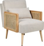 Beliani ORUM - Retro Fauteuil - Lichtbeige - Stof - Met Lendesteun