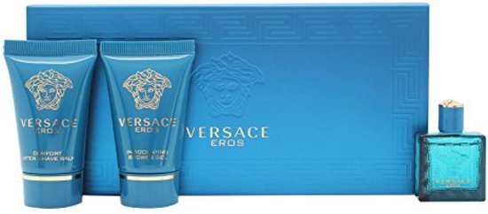 Versace Eros Geschenkset 5ml EDT + 25ml Duschgel + 25ml Aftershave Balsam