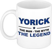 Bellatio Decorations Naam cadeau Yorick - The man, The myth the legend koffie mok / beker 300 ml
