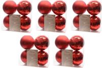 Decoris Kerstballen - 20x st - rood - 10 cm - kunststof