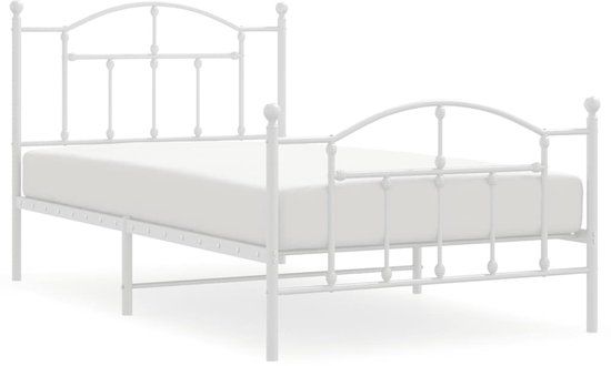 vidaXL Bedframe - Wit - Metaal - 100x190 cm