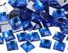 Decoratieve edelstenen van acryl, vierkant, blauw, 16 x 16 mm, ca. 500 stuks.