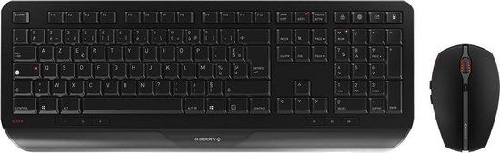 Cherry GENTIX DESKTOP - Toetsenbord en muis set - draadloos - 2.4 GHz - Belgisch - zwart