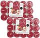 Acorde bougies chauffe-plat - parfum pomme/cannelle - 60 pièces - bordeaux - bougies chauffe-plat/bougies parfumées - 3 heures de combustion