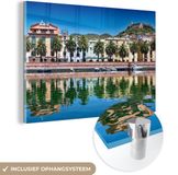 MuchoWow® Glass Painting 150x100 cm - Acrylic Glass Painting - The Waterfront of Bosa Italy - Photo on Glass - Paintings