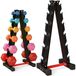 Rack pour haltères à 6 niveaux - Construction robuste en acier - Rangement pour haltères et barres - Capacité de charge jusqu'à 300 kg - Noir