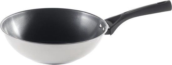 Pyrex Expert Touch Wokpan - 28cm - Zilver - RVS - Antiaanbaklaag