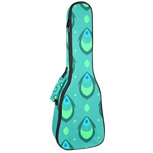 Mersov Tenor Ukulele Gigbag Waterdichte Ukelele Case Gewatteerde Rugzak, Geweldig voor Sopraan Concert (21/23/24") Lake Blue Abstract Pauw