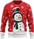 JAP Pull de Noël pour enfants - Bonhomme de neige - Rouge