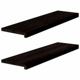 vidaXL Traptreden, 2 stuks, bruin-zwart, 90 x 30 x 2 cm, massief eiken