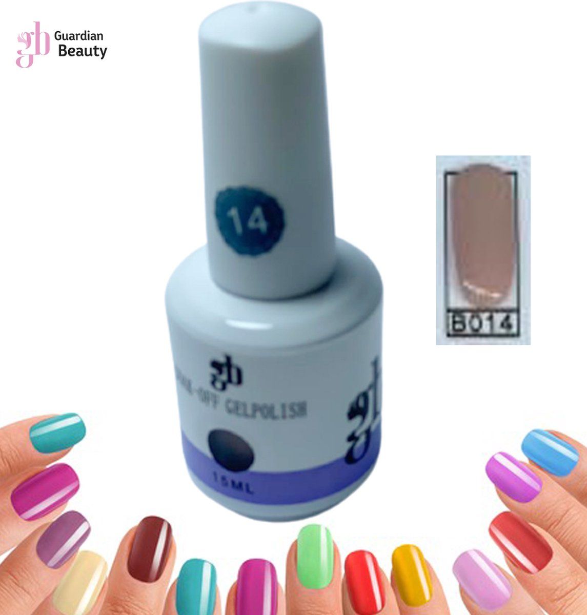 Guardian Beauty Gel Polish Soak Off - Gellak - Nagellak #B014 15ml - 2 stuks