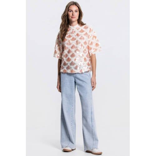 JANSEN Amsterdam top met pailletten roze