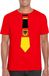 Bellatio Decorations Supporters T-shirt - rood - met vlag Duitsland kleuren stropdas - heren - korte mouw L