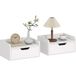 Domeria Table de chevet Domeria lot de 2 murales design blanc rangement optimisé chambre moderne