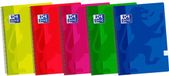 Oxford Hamelin Carnets A5 Lot de 5 Couverture plastique spirale 80 feuilles quadrillé 4x4 assorted transparent Enfants