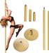 TRUTZHOLM Pole Dance Danspaal Goud - Professioneel 231-274 cm - Ø 45mm - Static & Spinning