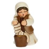 THUN - Figuur kribbe Lavandaia - kerstdecoratie huis - klassieke kerststal, witte variant - keramiek - 5,5 x 5,8 x 8 cm