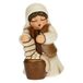 THUN - Figuur kribbe Lavandaia - kerstdecoratie huis - klassieke kerststal, witte variant - keramiek - 5,5 x 5,8 x 8 cm
