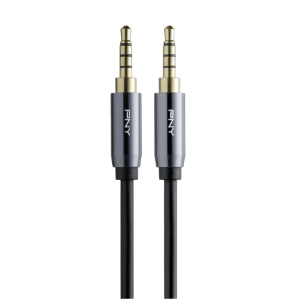 PNY C-AM-AM-C01-03 - Audio kabel - 1 m - Zwart, Grijs