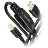 AXAGON ADR-220B USB-kabel USB 2.0 10 m Zwart Actief met signaalversterking