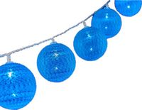 Krist+ LED Lichtslinger/lichtsnoer - 10 led bolletjes - D4 cm - blauw mix - 200 cm - batterijen