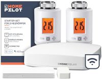 HOMEPILOT - Startset voor 2 radiatoren Smart | Complete set voor eenvoudige installatie achteraf | Inhoud: 1 x Gateway premium, 2x radiatorthermostaat Smart, 1 x deur- en raamcontact Smart