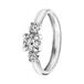 Lucardi Dames Ring met 3 zirkonia stenen - Ring - Cadeau - 14 Karaat Goud - Witgoud