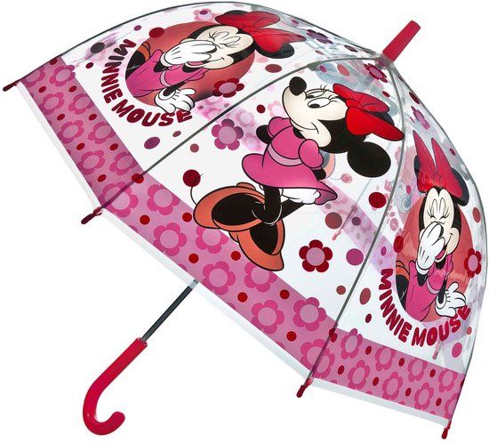 4KidsOnly Undercover Minnie Mouse Paraplu Transparant Roze Kinderen