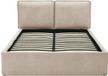 Vente-unique Lit avec rangement tissu beige 140 x 190 cm