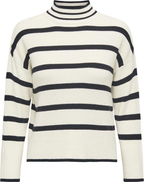 Only Trui Onlibi L/s Highneck Pullover Knt No 15259096 - Whitecap Gray/w Melange - XL