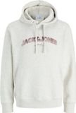 JACK&JONES JJAVERY SWEAT HOOD Heren S Katoen/Polyester Wit Melange