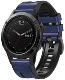 By Qubix Qubix - 26mm Quickfit Horlogeband Leer & Siliconen - Blauw - Geschikt voor Garmin Fenix 8 / 8 Pro (51mm)